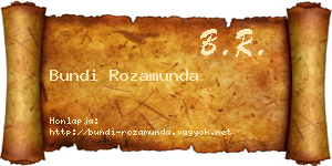 Bundi Rozamunda névjegykártya